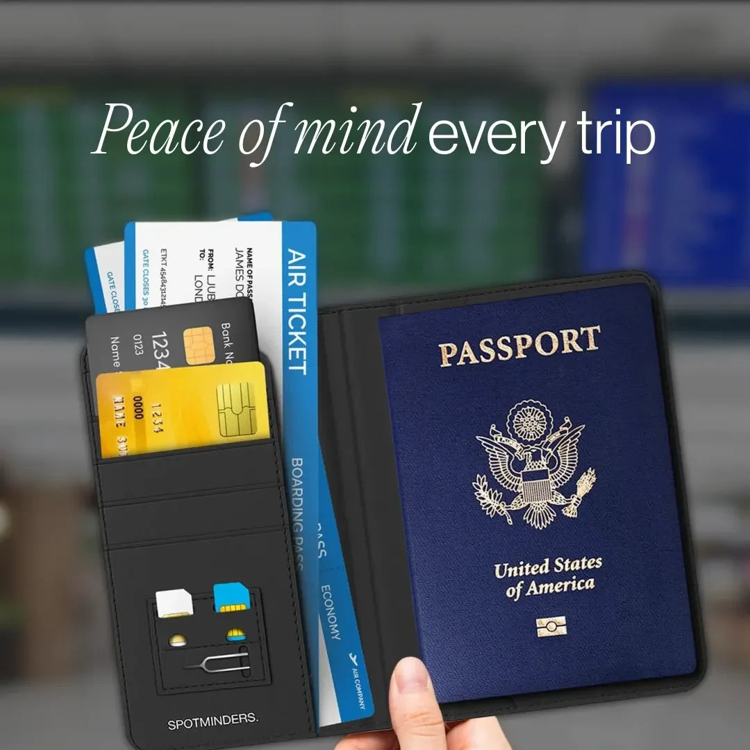 SpotMinders Passport Cover with Tracker