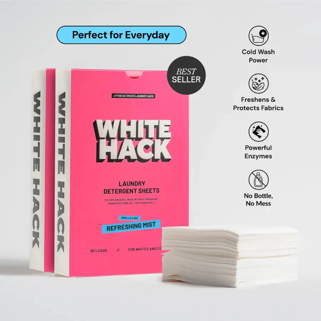 White Hack Refreshing Mist Laundry Detergent Sheets