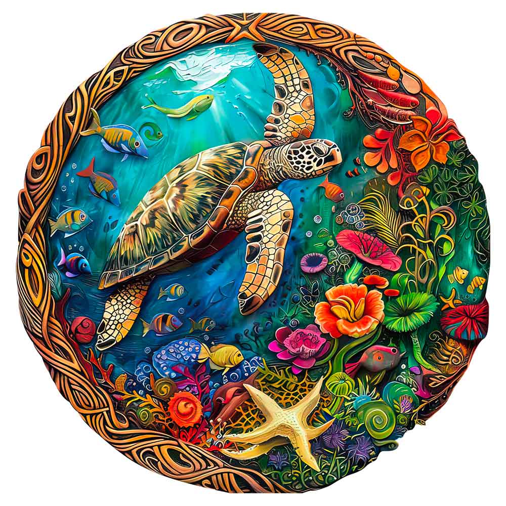 Last Day - Colorful Turtle - Wooden Jigsaw Puzzle