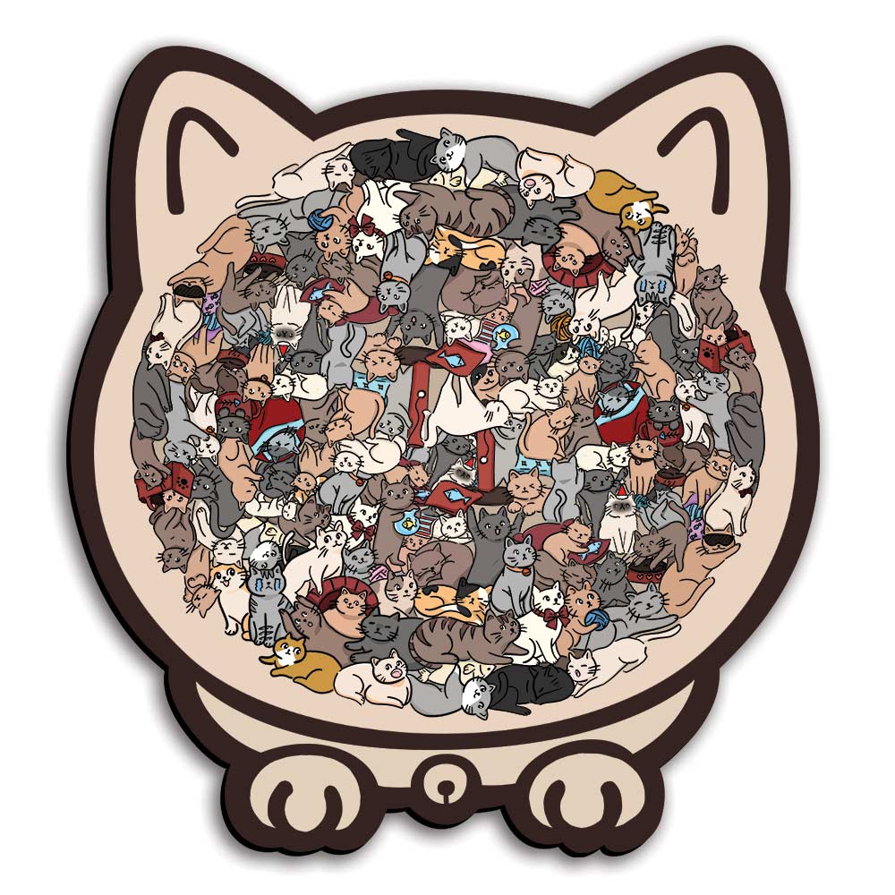 Cat Shaped - Wooden Jigsaw Puzzle