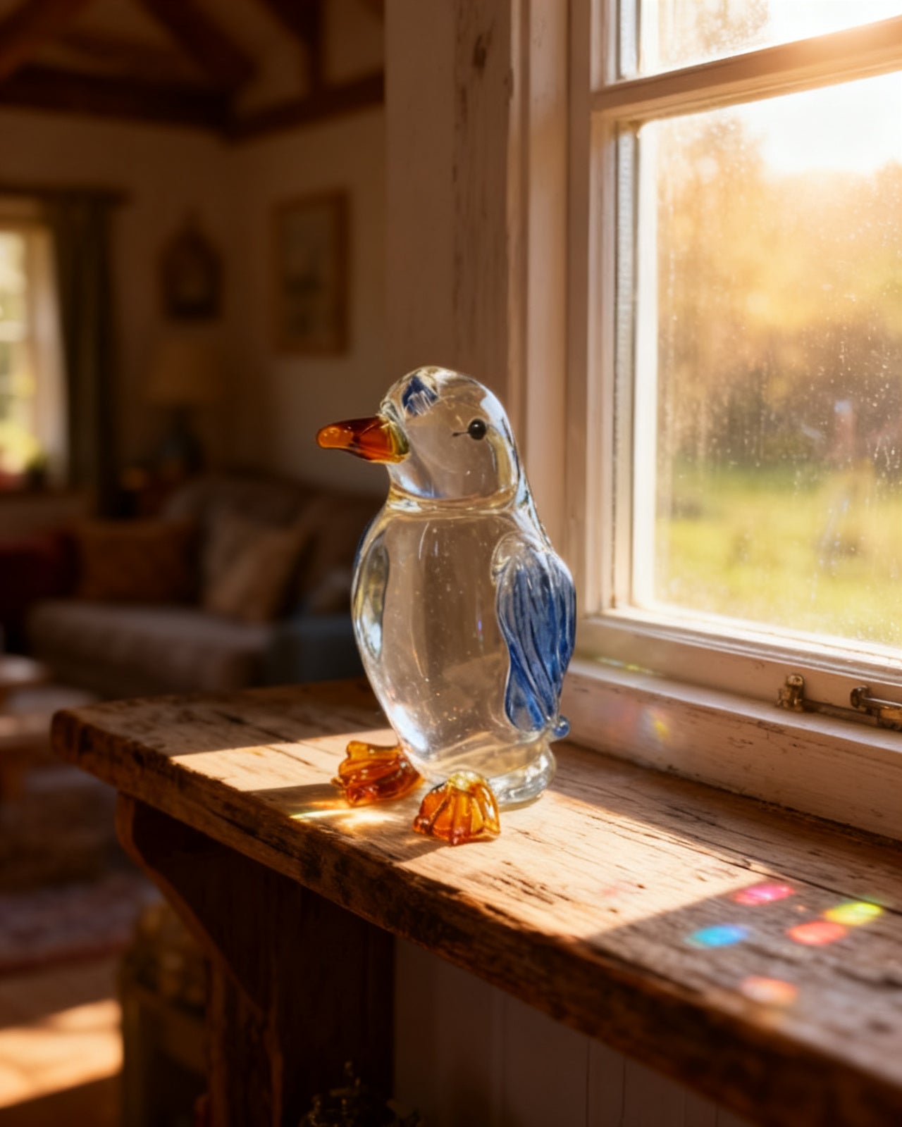 The Frostlight Glass Penguin - Blue