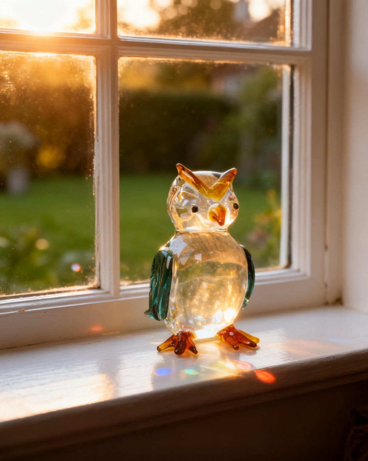 The Moonlit Glass Owl - Green