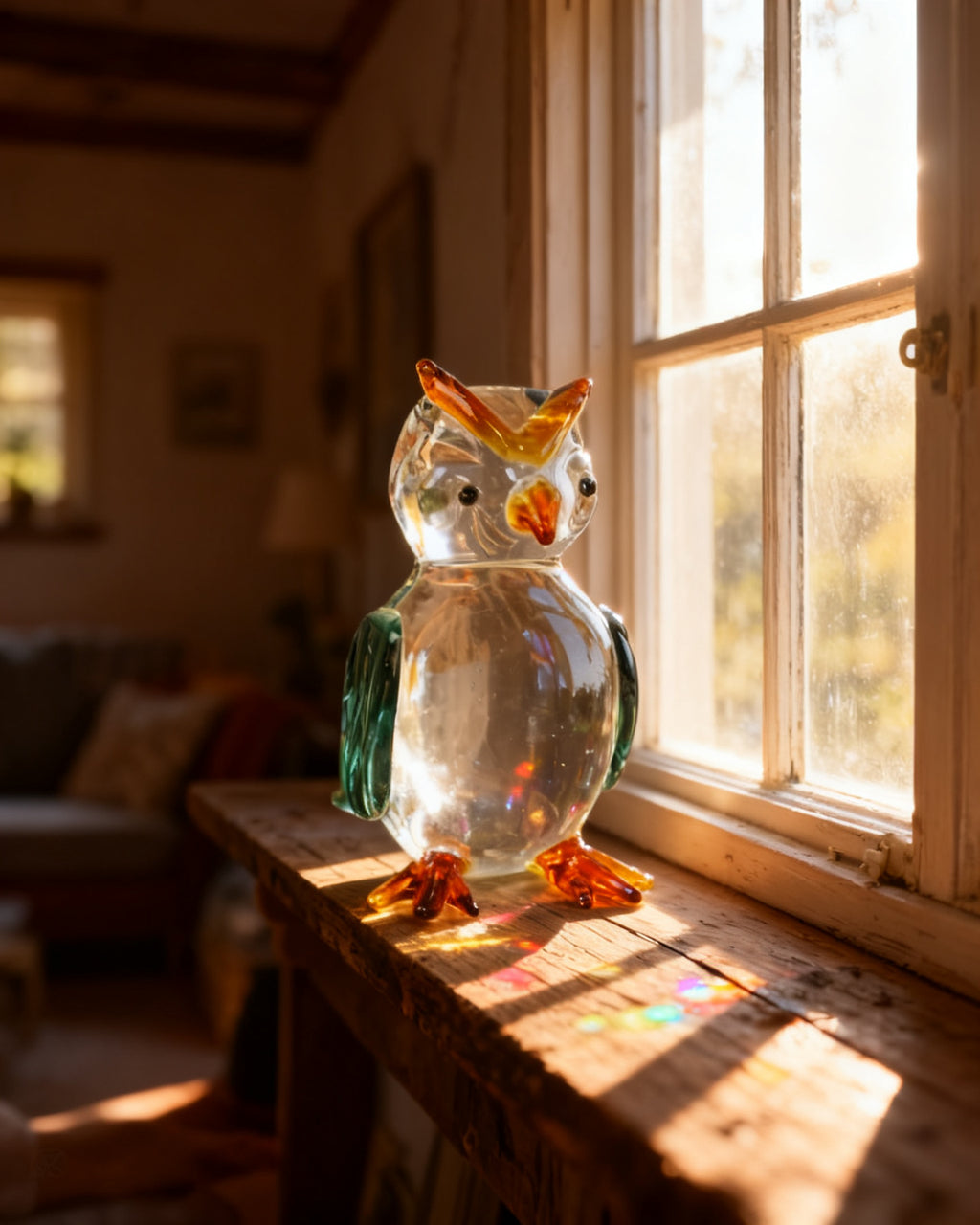 The Moonlit Glass Owl - Green