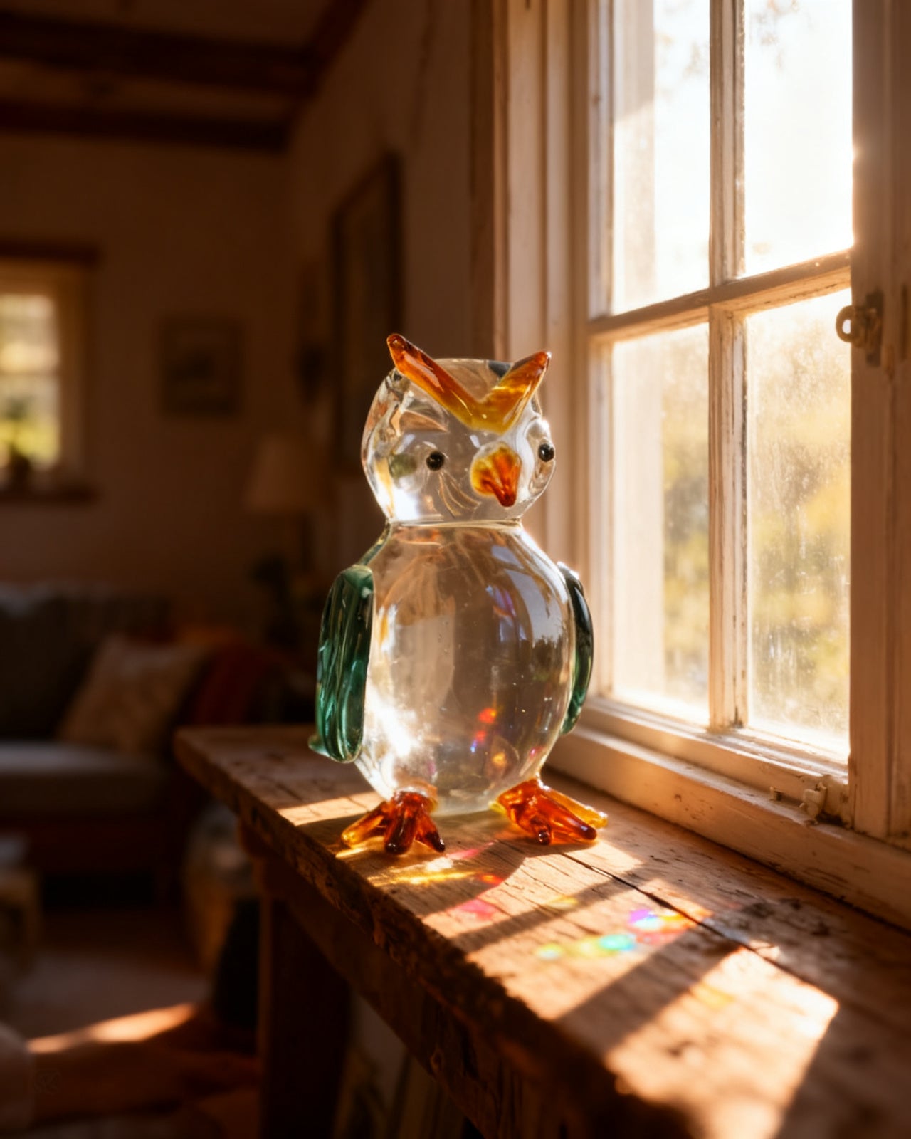 The Moonlit Glass Owl - Green