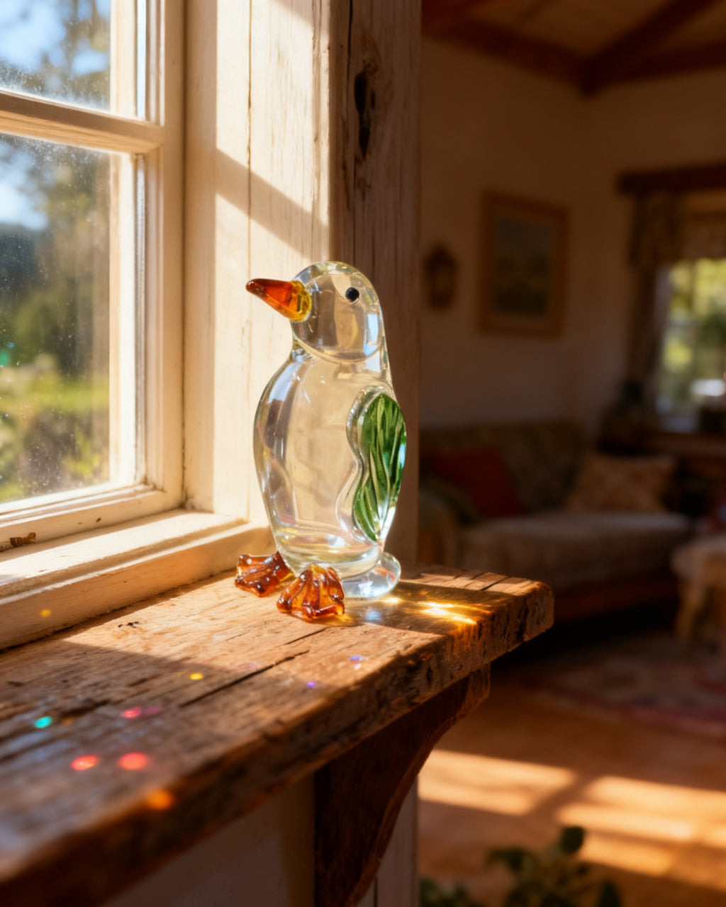 The Frostlight Glass Penguin - Green
