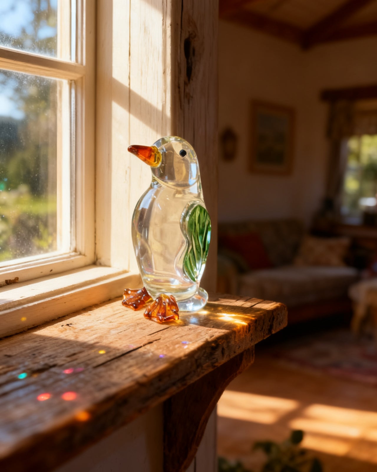 The Frostlight Glass Penguin - Green