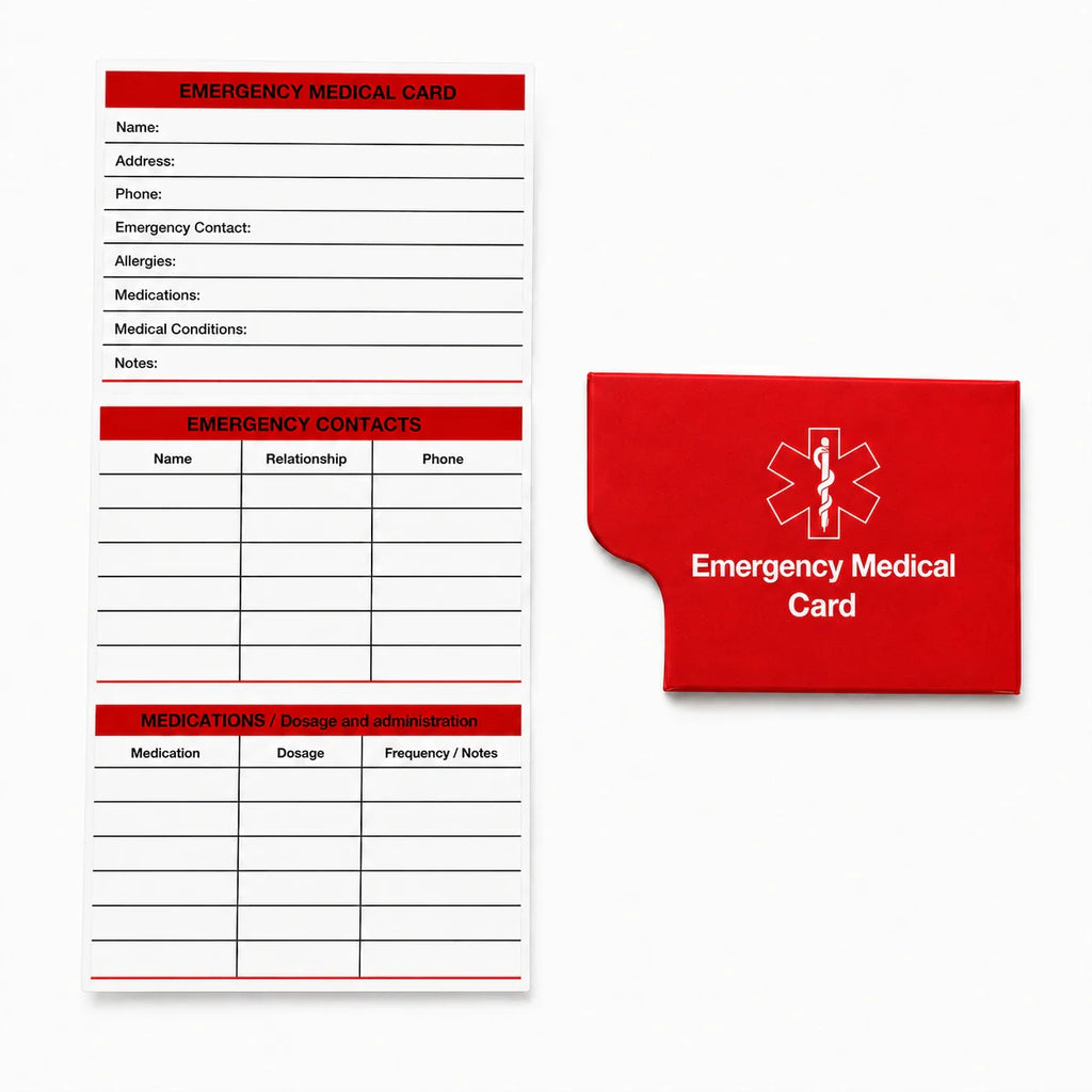 LifeTrove Emergency Medical ID Card: 3-Pack Fold-Out Cards + Sleeves