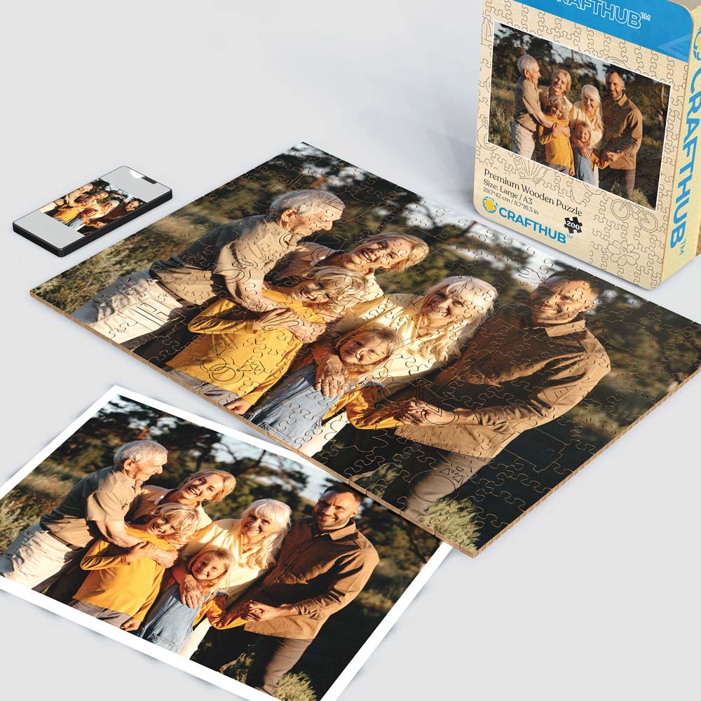 Personalized Wooden Jigsaw Puzzle – General Whimsies + Wooden Gift Box