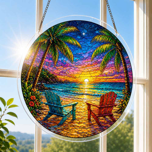 Acrylic Jigsaw Puzzle Suncatcher - Paradise View