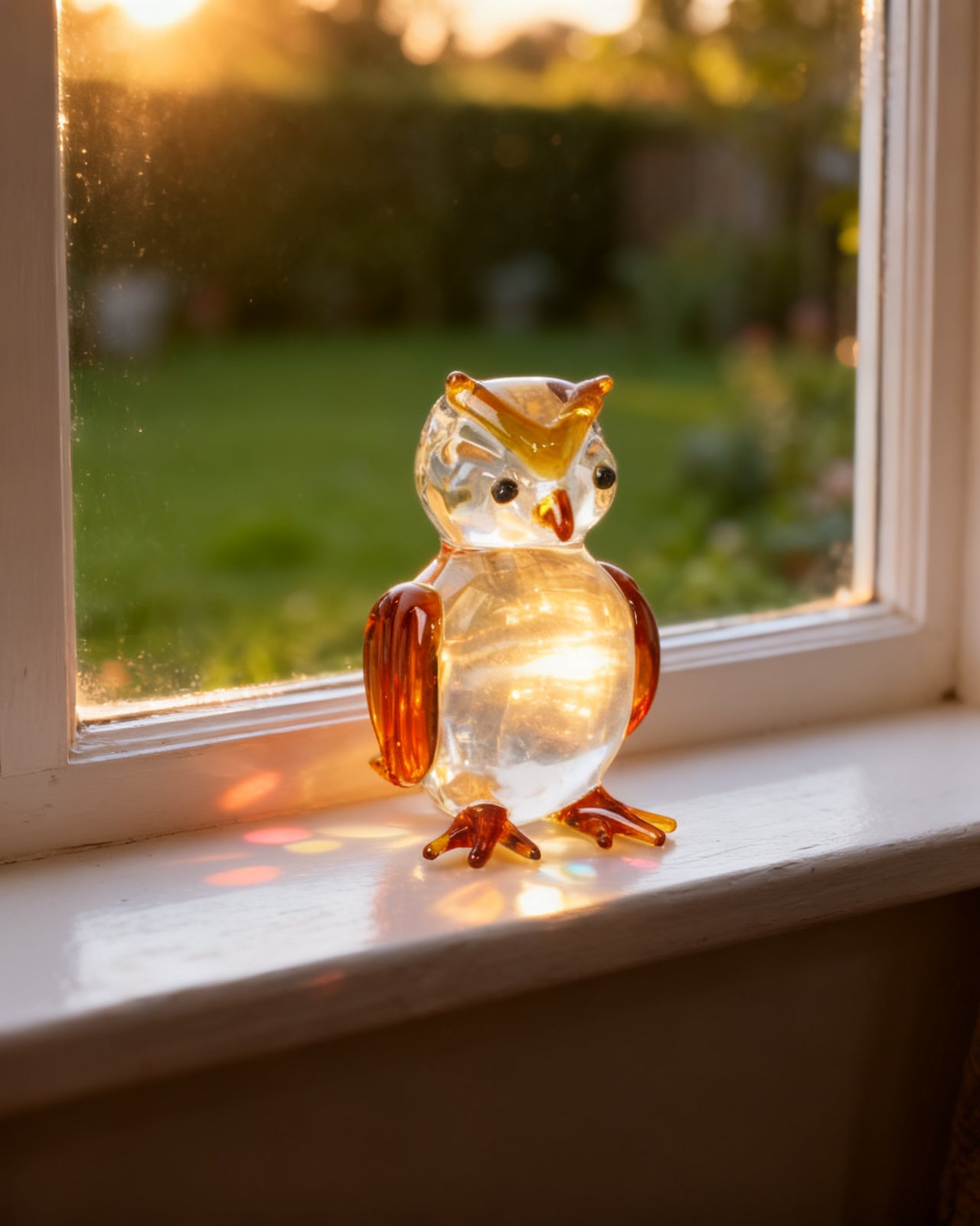 The Moonlit Glass Owl - Red