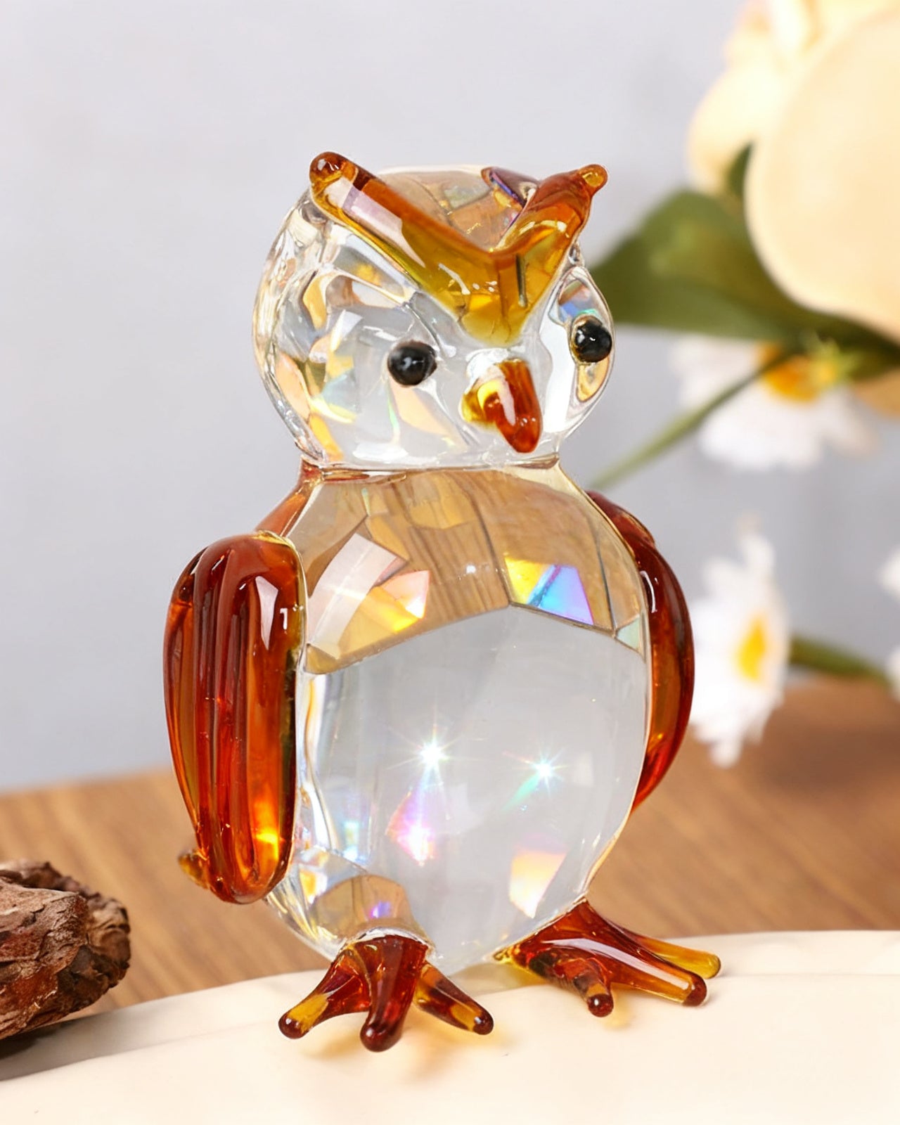 The Moonlit Glass Owl - Red