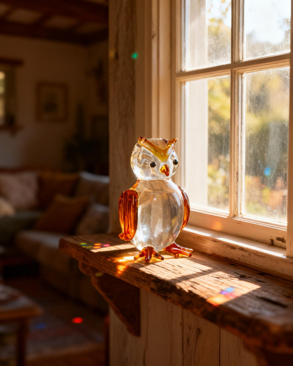 The Moonlit Glass Owl - Red
