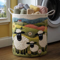 "Little Lamb" Hand-Quilted Laundry Basket