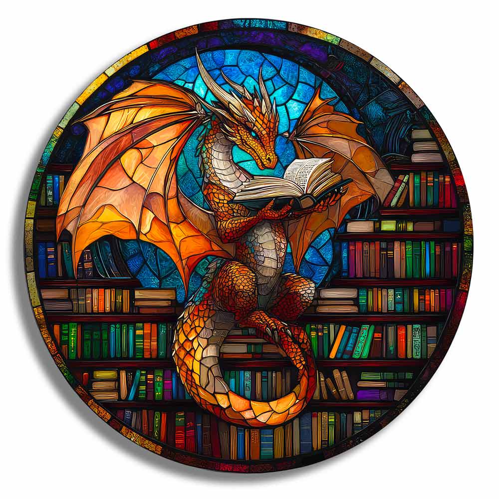 Last Day - Dragon Stained Glass - Wooden Jigsaw Puzzle