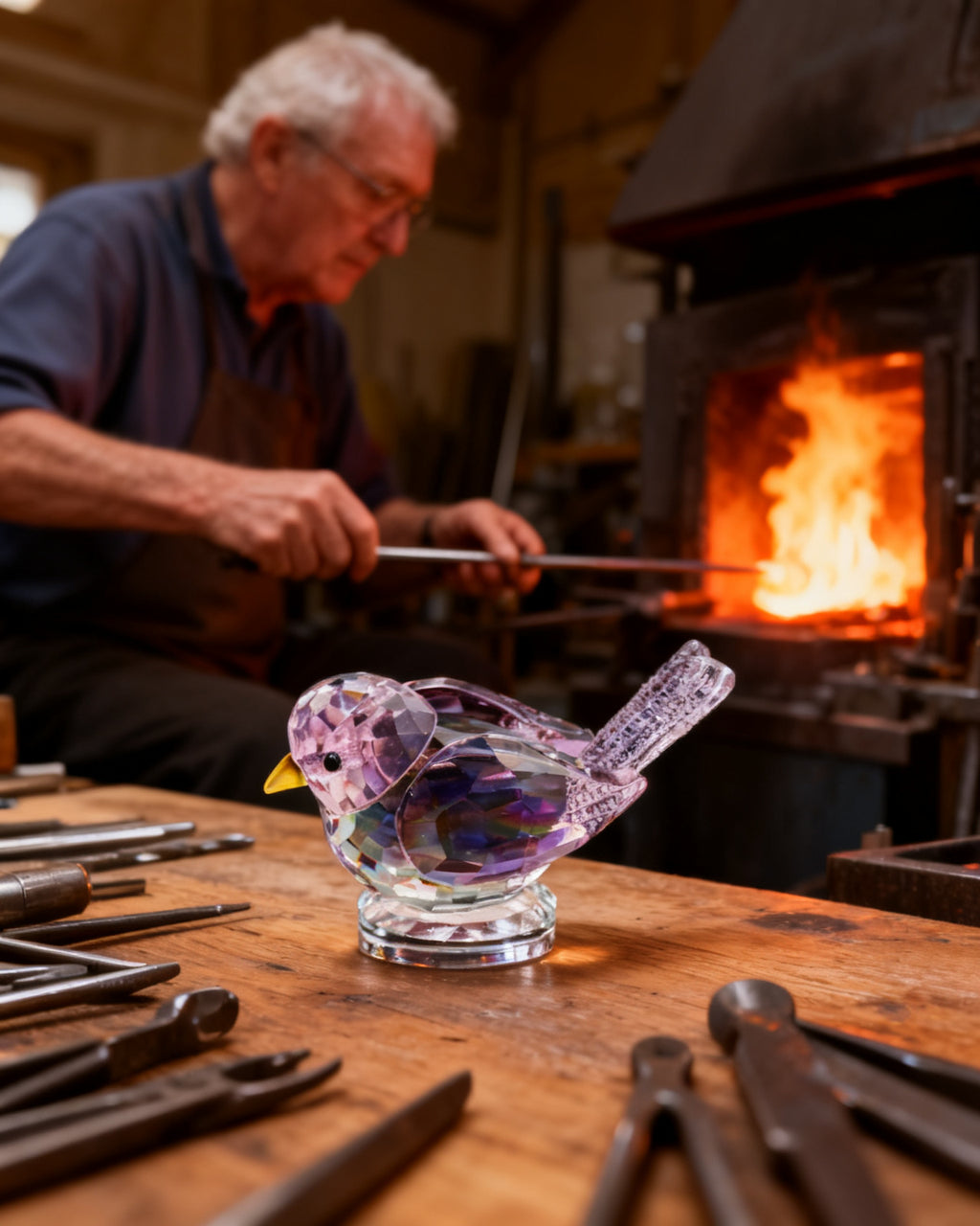 The Sunlit Glass Bird - made by hand
