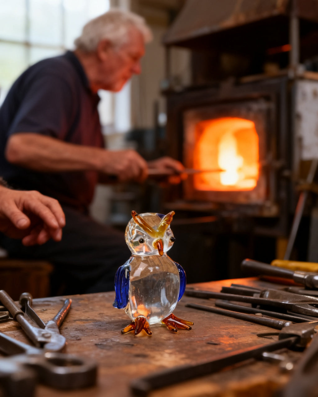 The Moonlit Glass Owl - made by hand