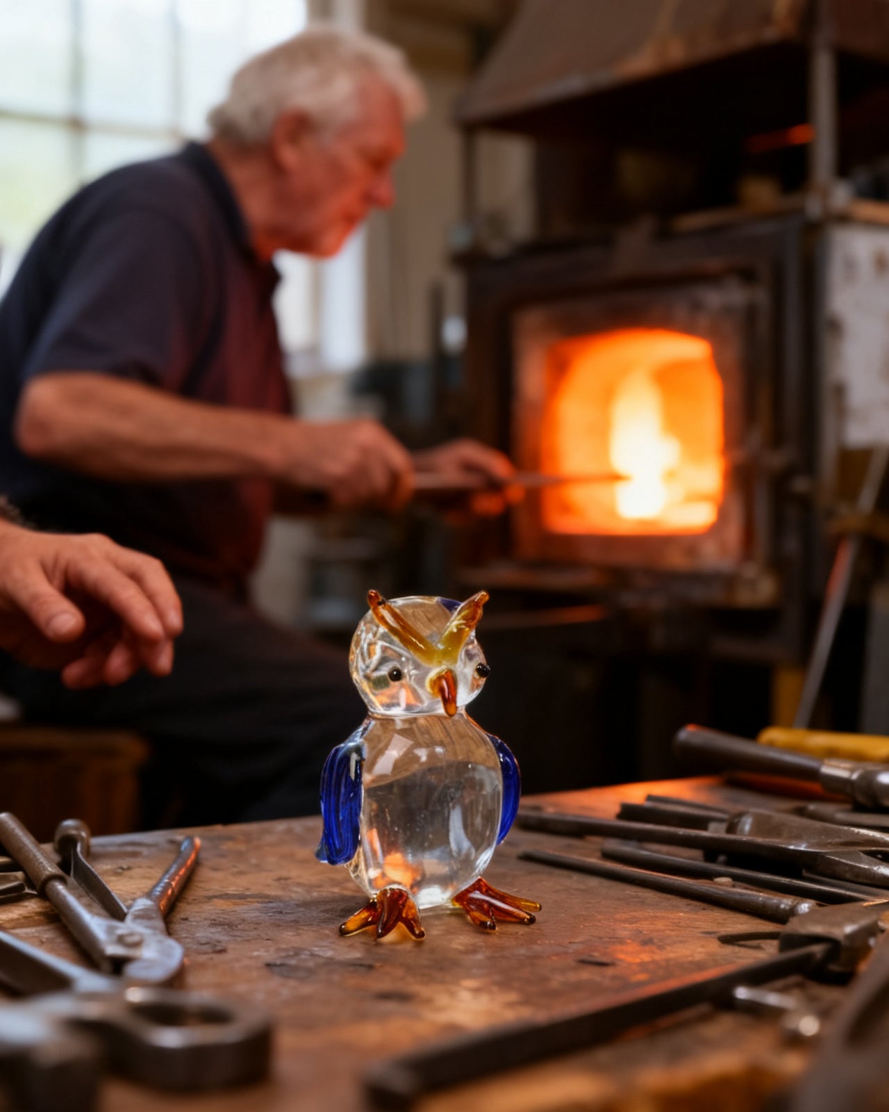 The Moonlit Glass Owl - made by hand