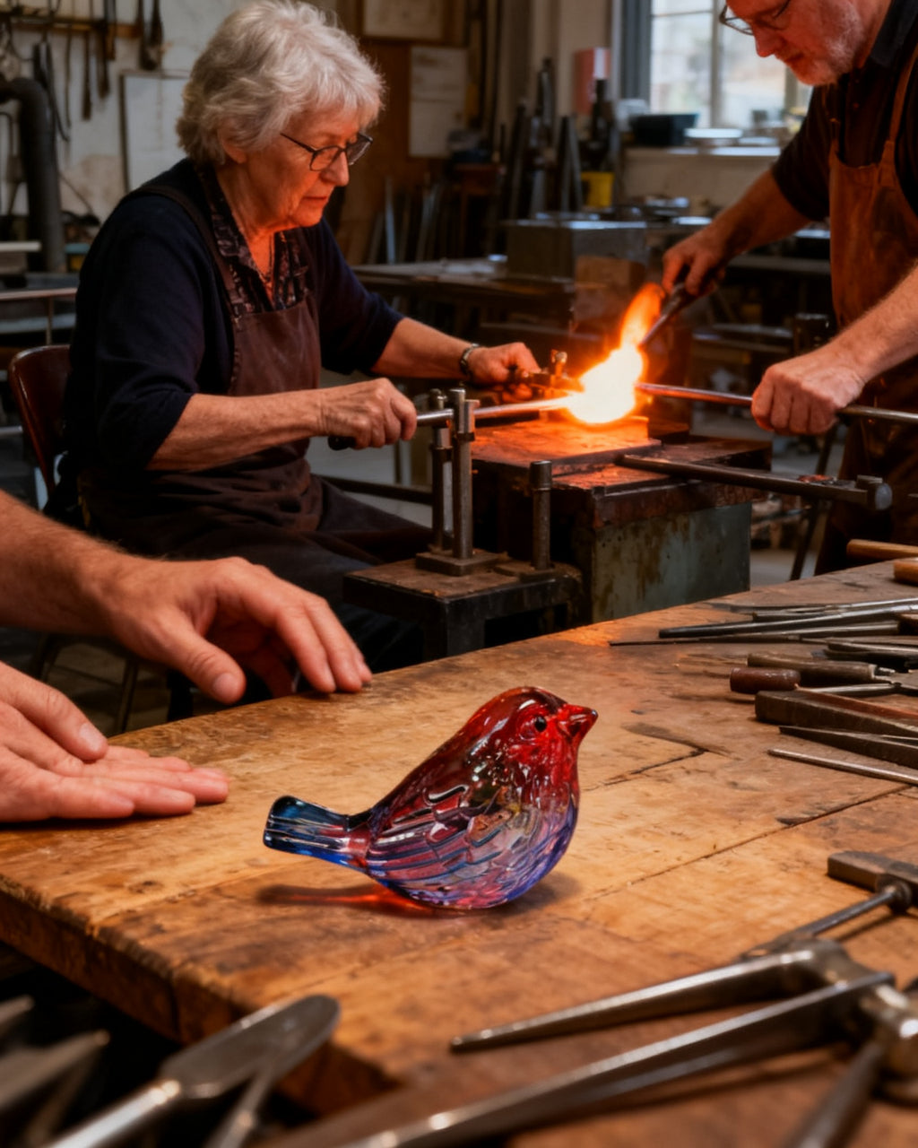The Glass Cardinal - made by hand
