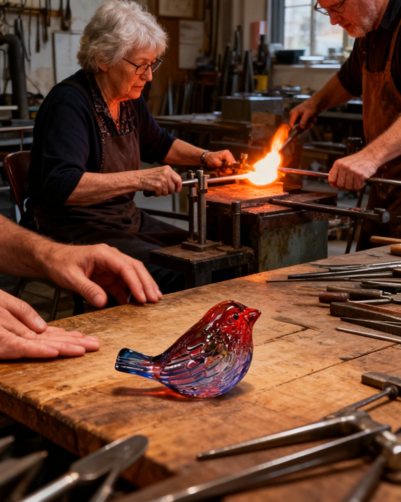 The Glass Cardinal - made by hand