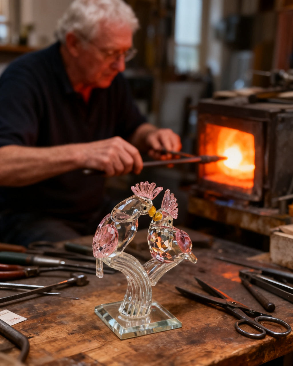 The Glass Lovebirds - made by hand