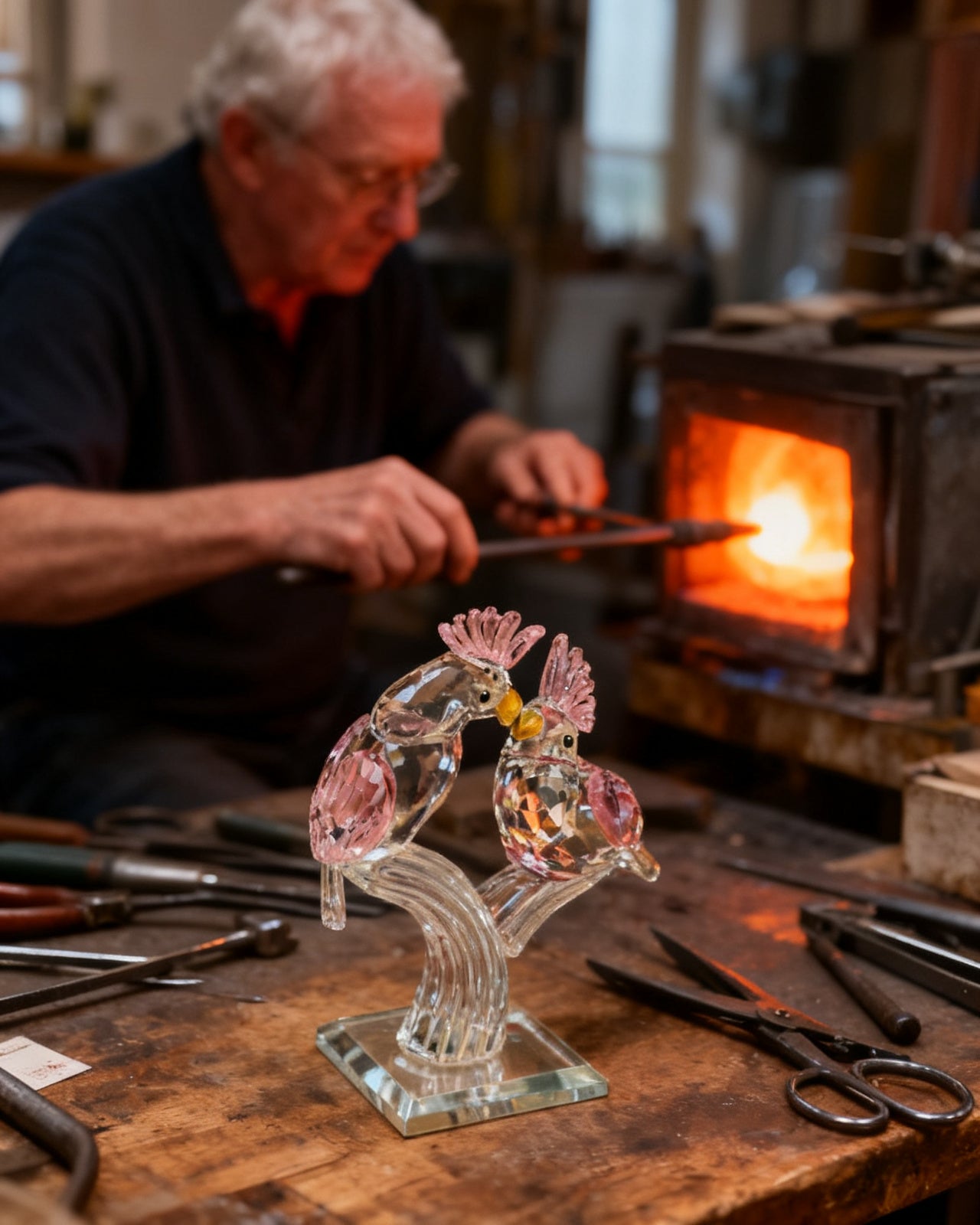 The Glass Lovebirds - made by hand