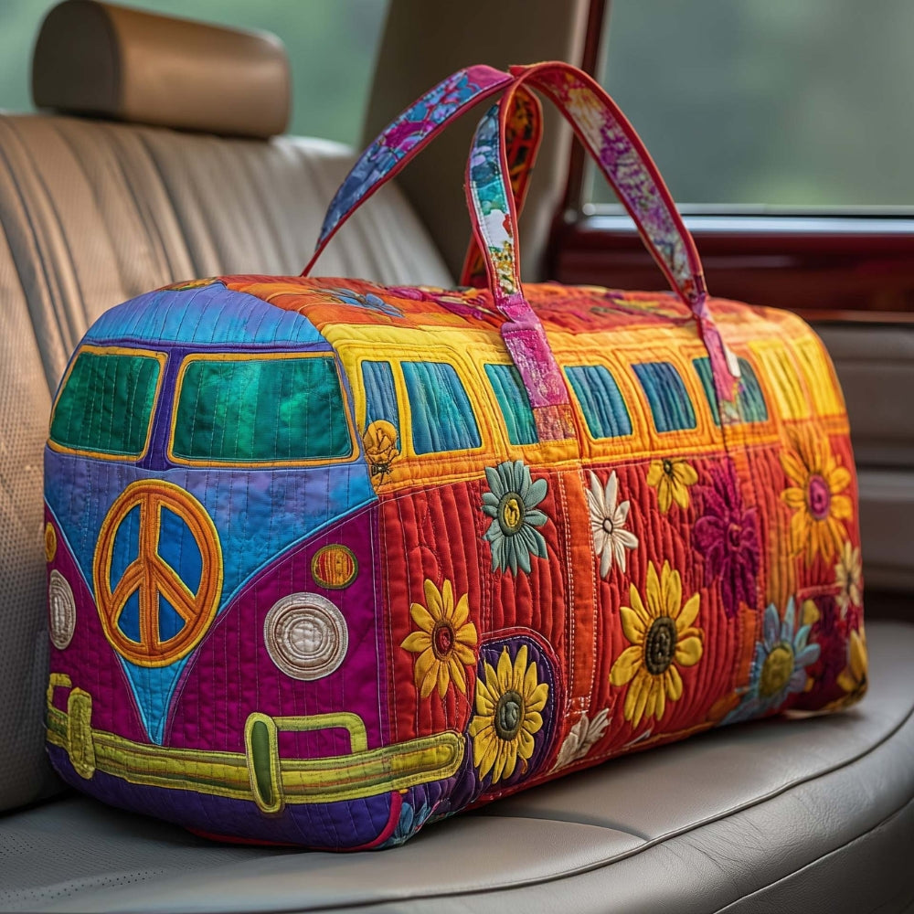 Hand-Quilted Hippie Bus Travel Bag