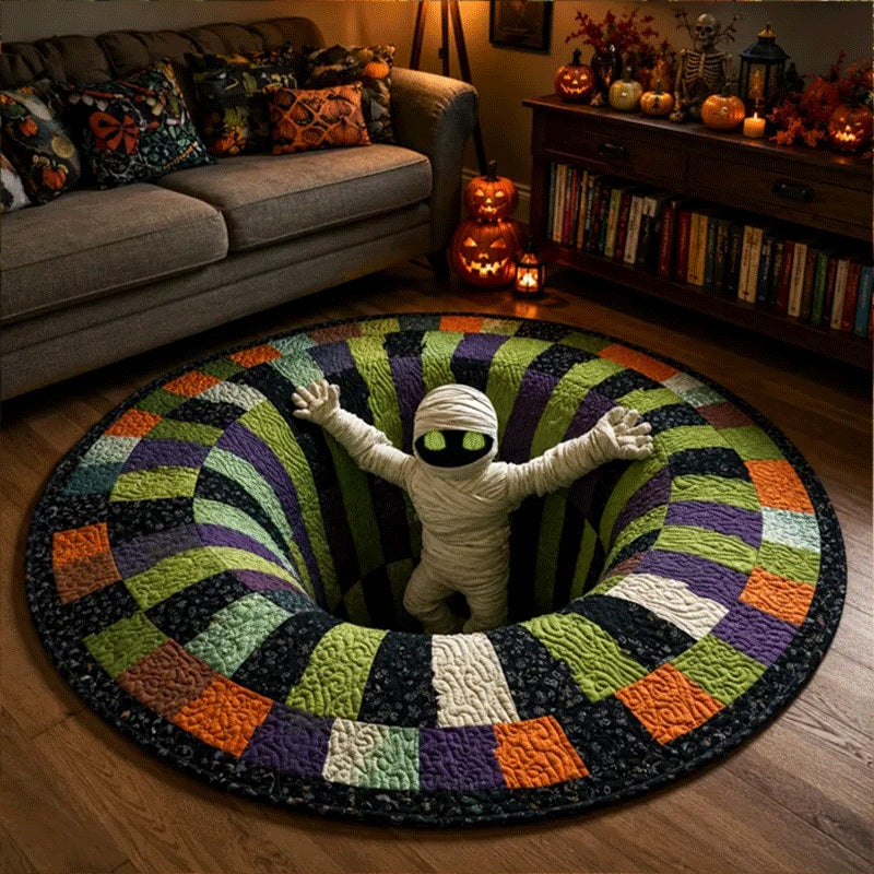 Merrova™ 3D Halloween Illusion Rug — 3x (Mummy Vortex + Ghost Cellar + Haunted Graveyard)
